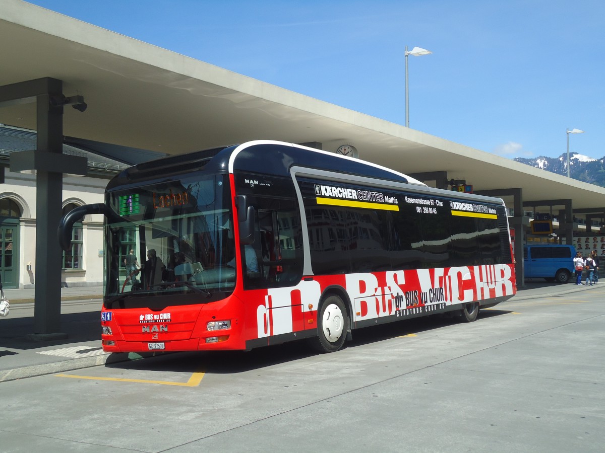 (138'915) - SBC Chur - Nr. 9/GR 97'509 - MAN am 17. Mai 2012 beim Bahnhof Chur