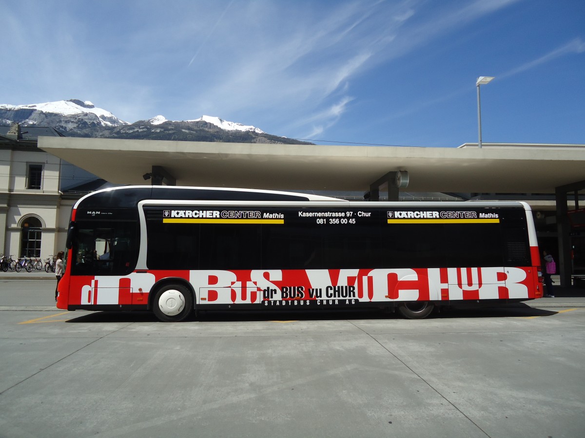 (138'916) - SBC Chur - Nr. 9/GR 97'509 - MAN am 17. Mai 2012 beim Bahnhof Chur