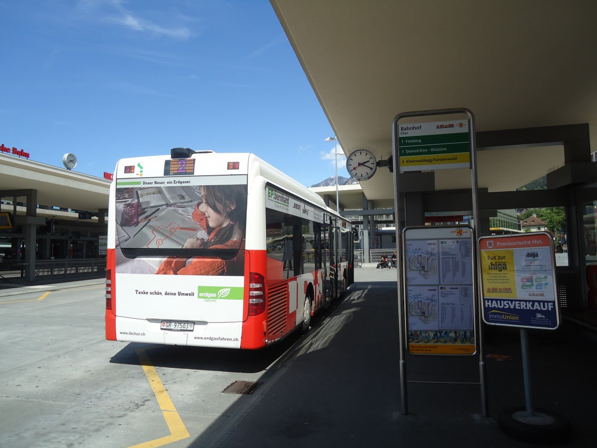 (138'931) - SBC Chur - Nr. 3/GR 97'503 - Mercedes am 17. Mai 2012 beim Bahnhof Chur