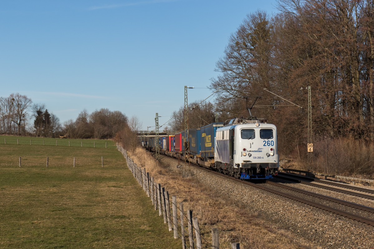 139 260-4 aus Mnchen kommend am 12. Februar 2016 bei Vogl.