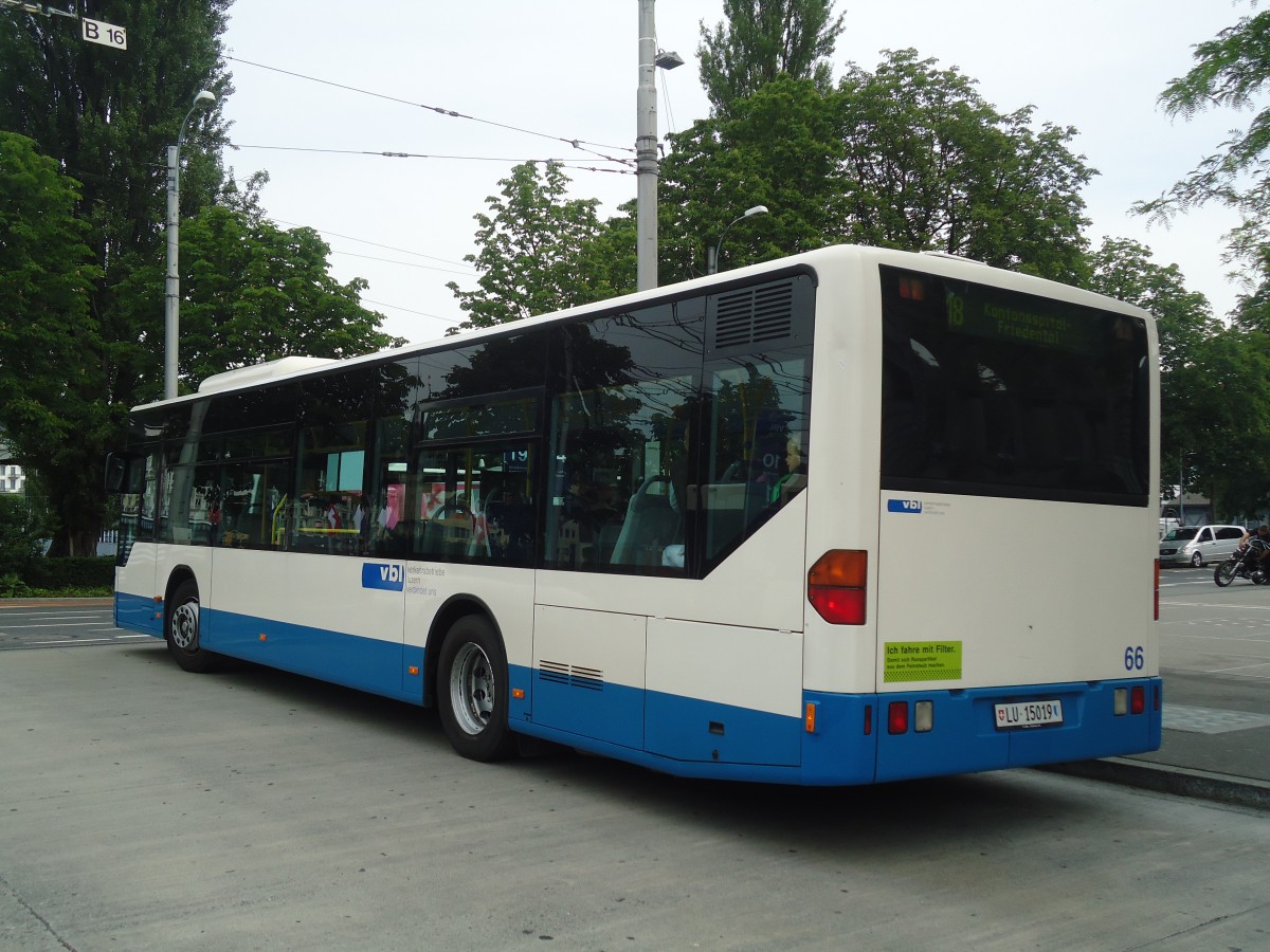 (139'110) - VBL Luzern - Nr. 66/LU 15'019 - Mercedes am 27. Mai 2012 beim Bahnhof Luzern