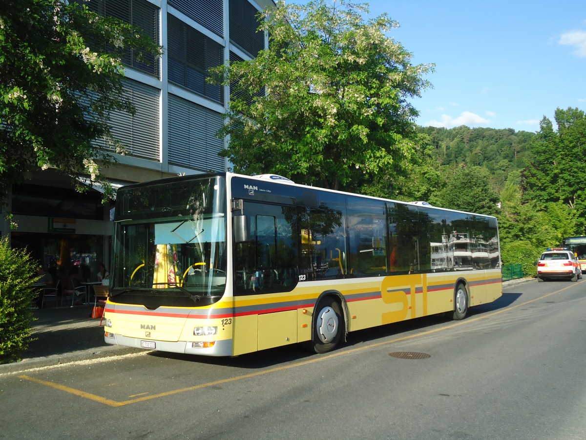 (139'177) - STI Thun - Nr. 123/BE 700'123 - MAN am 1. Juni 2012 bei der Schifflndte Thun