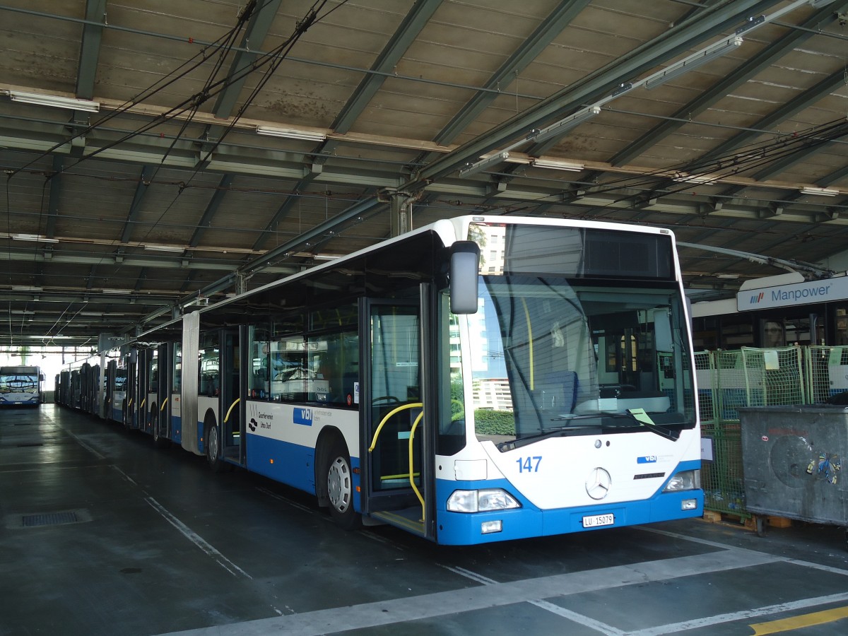 (139'262) - VBL Luzern - Nr. 147/LU 15'079 - Mercedes (ex Heggli, Kriens Nr. 709) am 2. Juni 2012 in Luzern, Depot