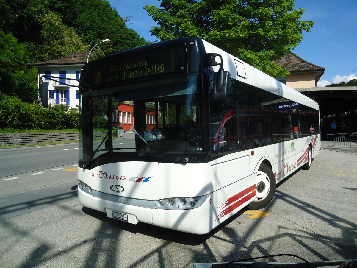 (139'284) - ARAG Ruswil - Nr. 9/LU 15'513 - Solaris am 2. Juni 2012 beim Bahnhof Wolhusen