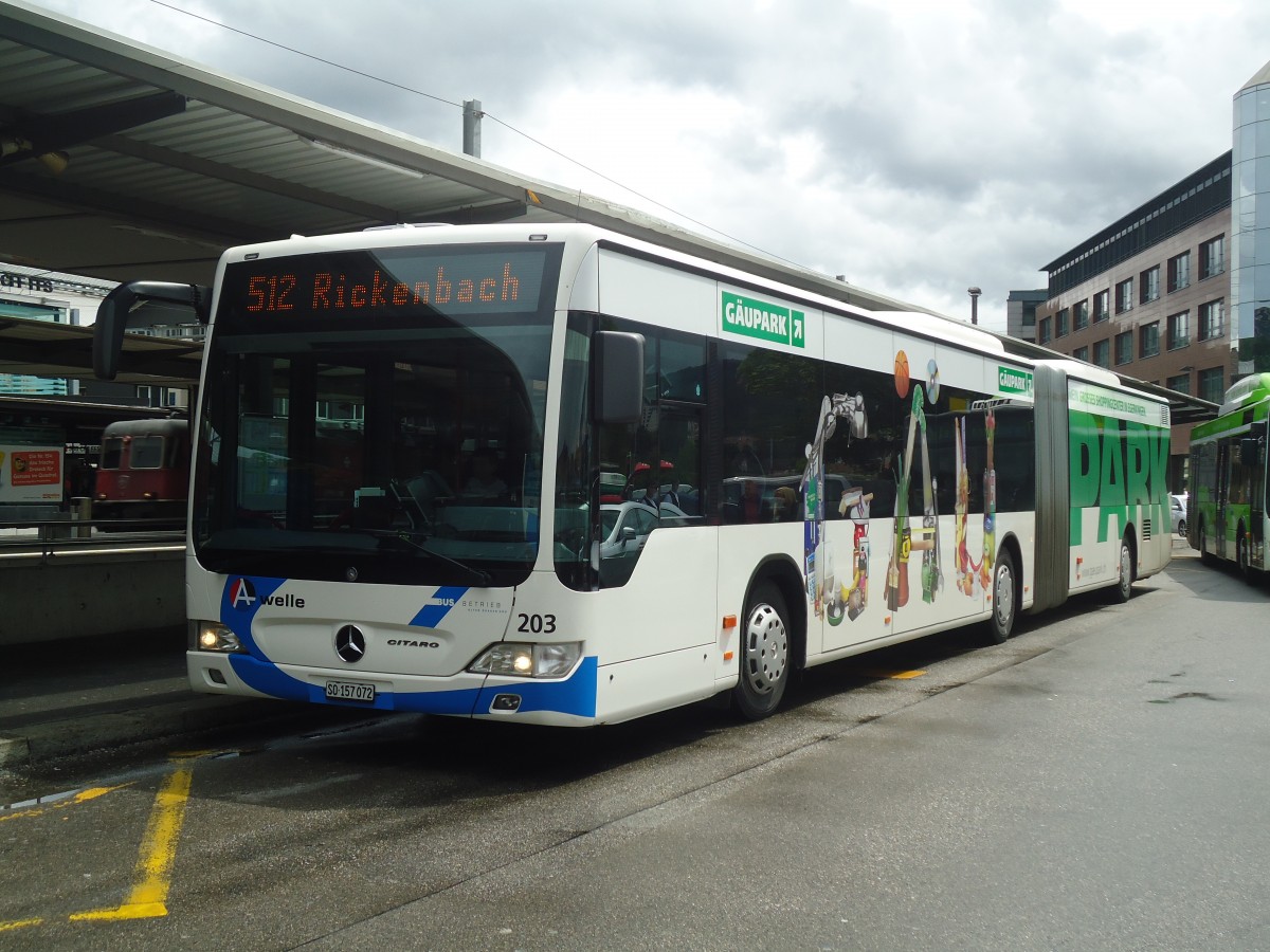 (139'470) - BOGG Wangen b.O. - Nr. 203/SO 157'072 - Mercedes am 11. Juni 2012 beim Bahnhof Olten