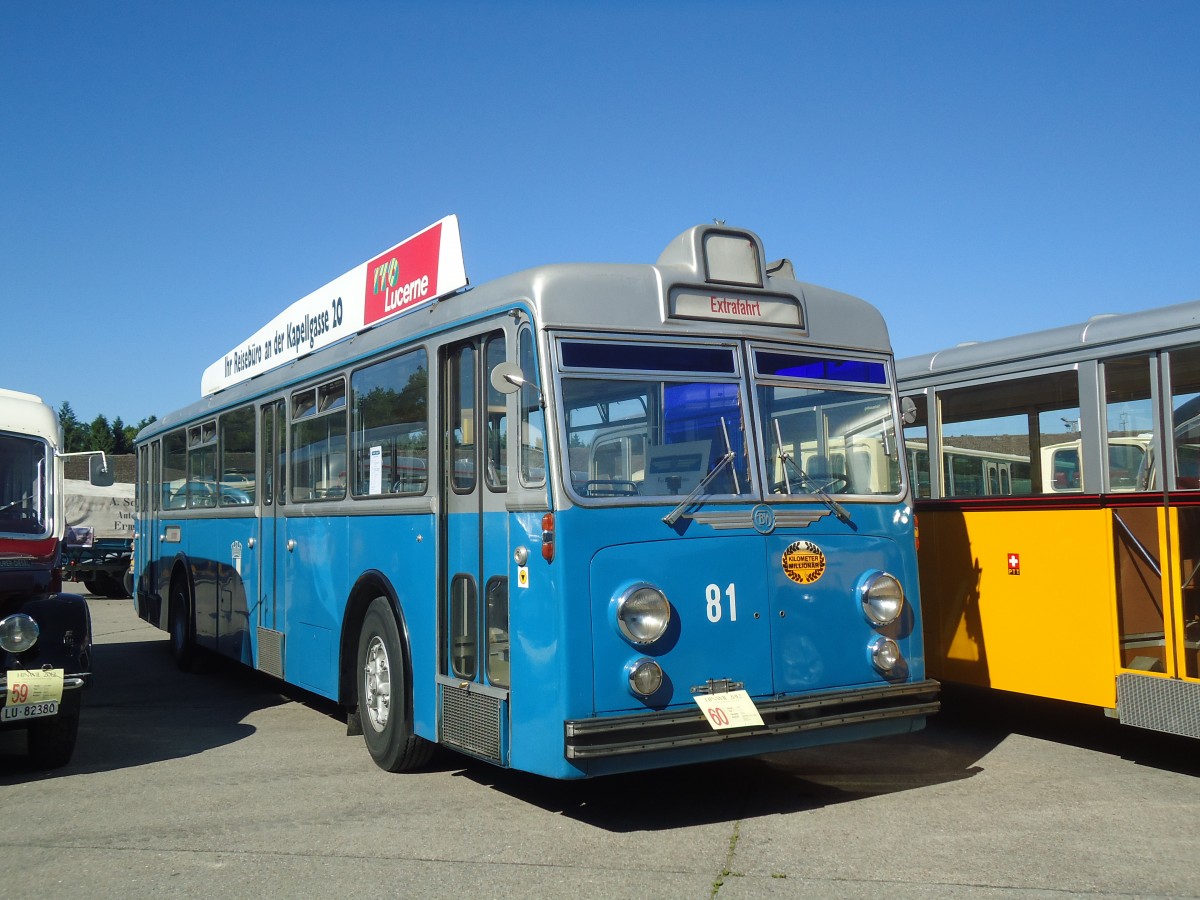 (139'491) - VBL Luzern - Nr. 81 - FBW/Hess am 16. Juni 2012 in Hinwil, AMP