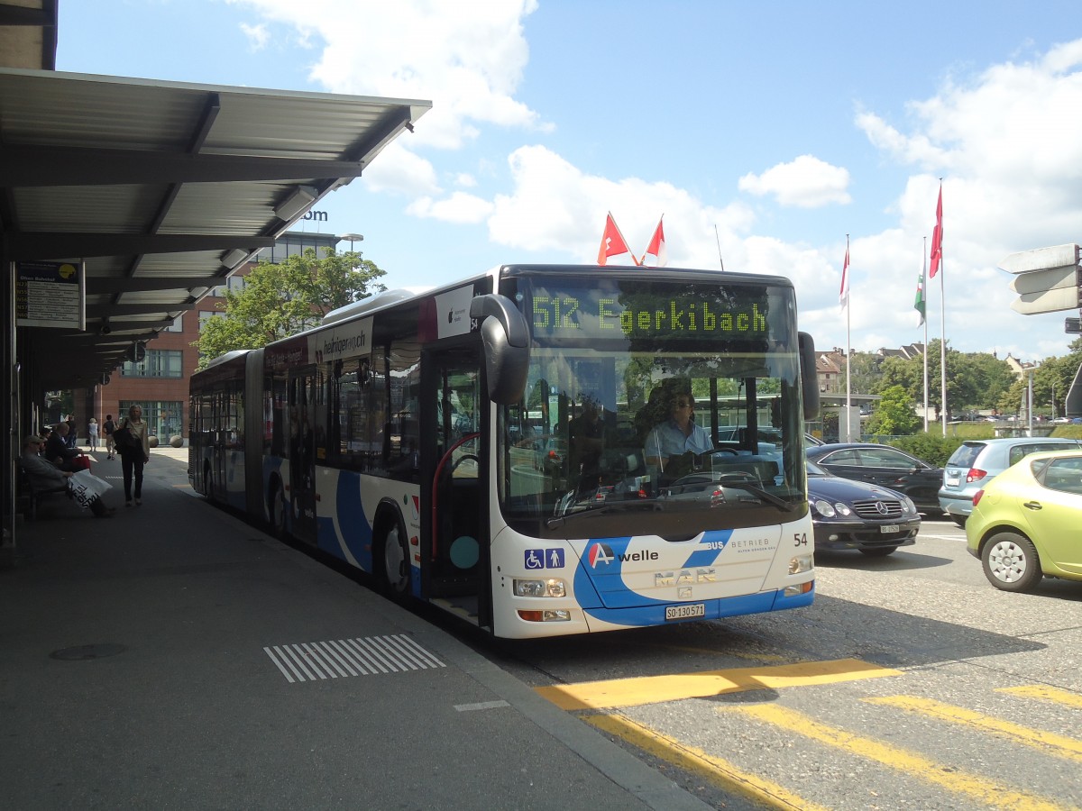 (139'932) - BOGG Wangen b.O. - Nr. 54/SO 130'571 - MAN am 23. Juni 2012 beim Bahnhof Olten