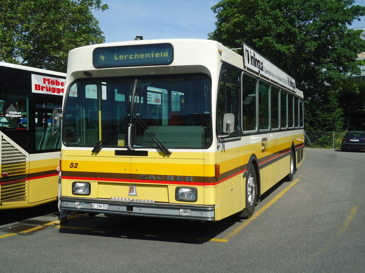 (139'987) - STI Thun - Nr. 52/BE 396'552 - Saurer/R&J am 24. Juni 2012 bei der Schifflndte Thun