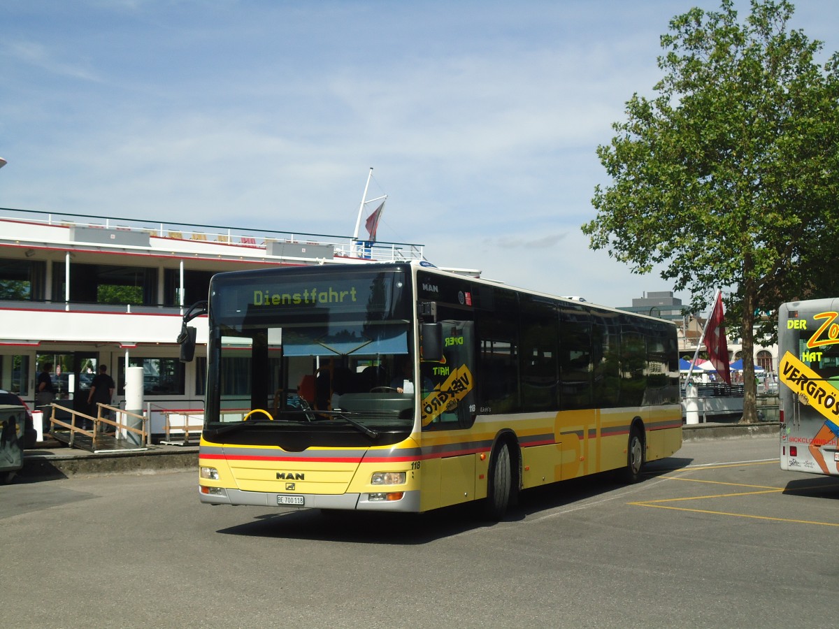 (140'004) - STI Thun - Nr. 118/BE 700'118 - MAN am 24. Juni 2012 bei der Schifflndte Thun