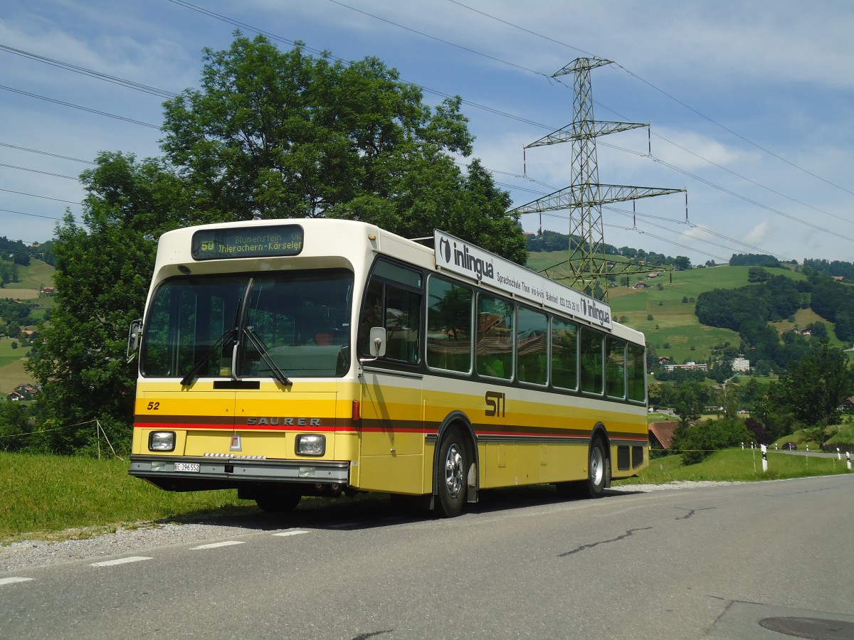 (140'027) - STI Thun - Nr. 52/BE 396'552 - Saurer/R&J am 24. Juni 2012 bei Forst