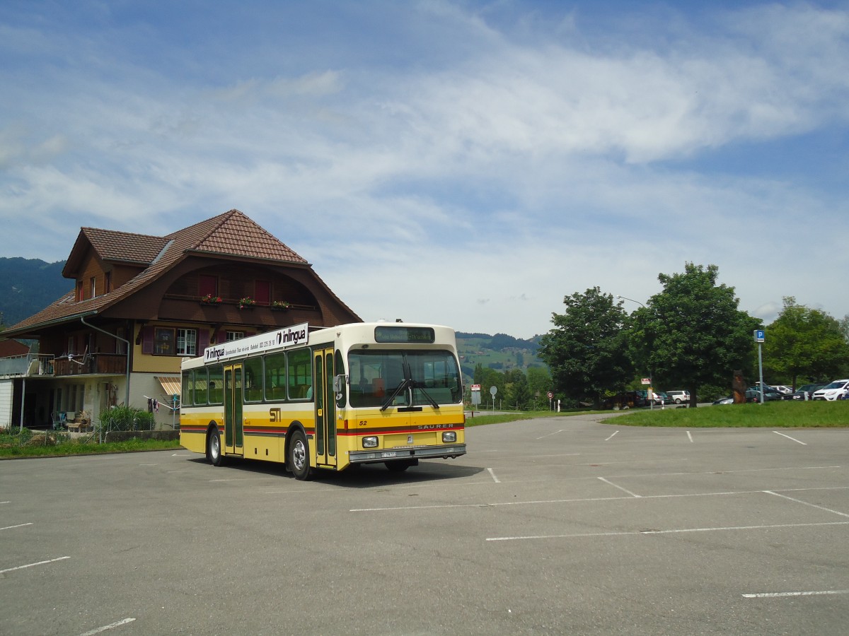 (140'039) - STI Thun - Nr. 52/BE 396'552 - Saurer/R&J am 24. Juni 2012 in Lngenbhl, Grizzlibr