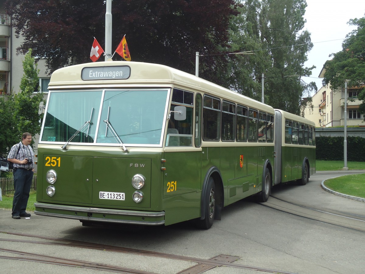 (140'102) - SVB Bern (TVB) - Nr. 251/BE 113'251 - FBW/SWS-R&J am 24. Juni 2012 in Bern, Weissenbhl