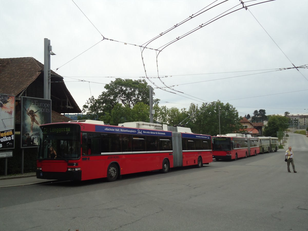 (140'120) - Bernmobil, Bern - Nr. 2 - NAW/Hess Gelenktrolleybus am 24. Juni 2012 in Bern, Zentrum Paul Klee