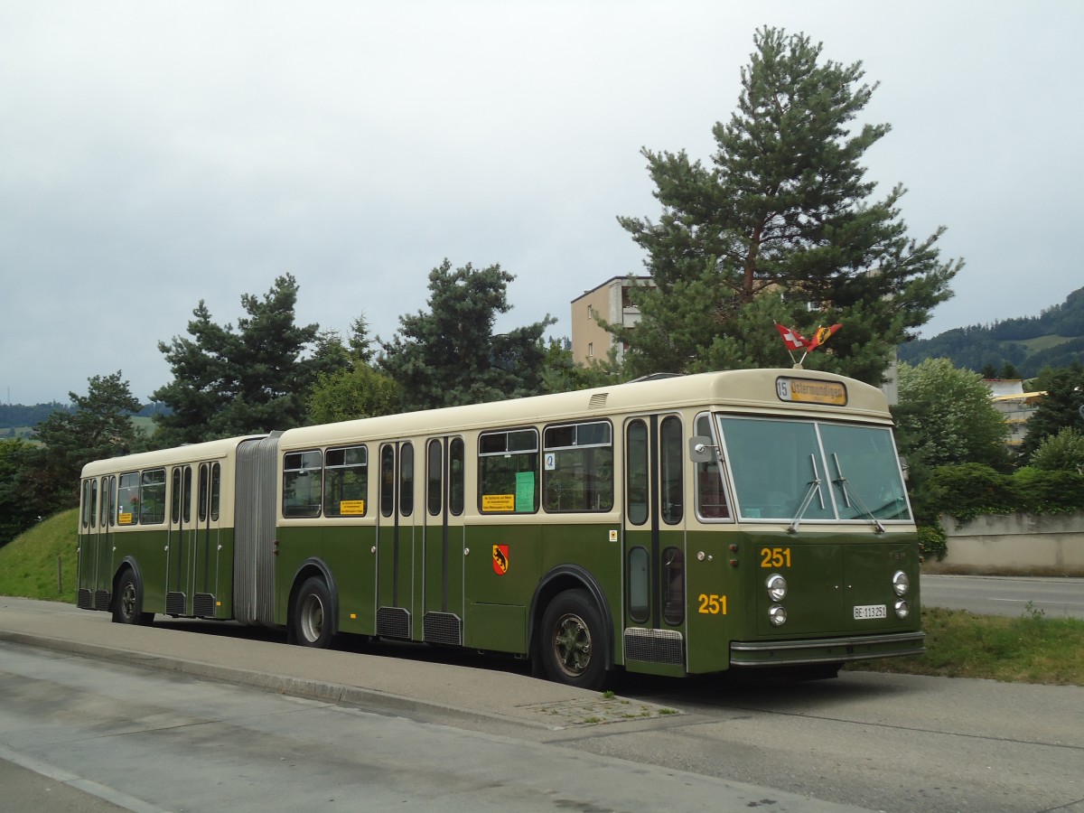 (140'150) - SVB Bern (TVB) - Nr. 251/BE 113'251 - FBW/SWS-R&J am 24. Juni 2012 in Ostermundigen, Rti