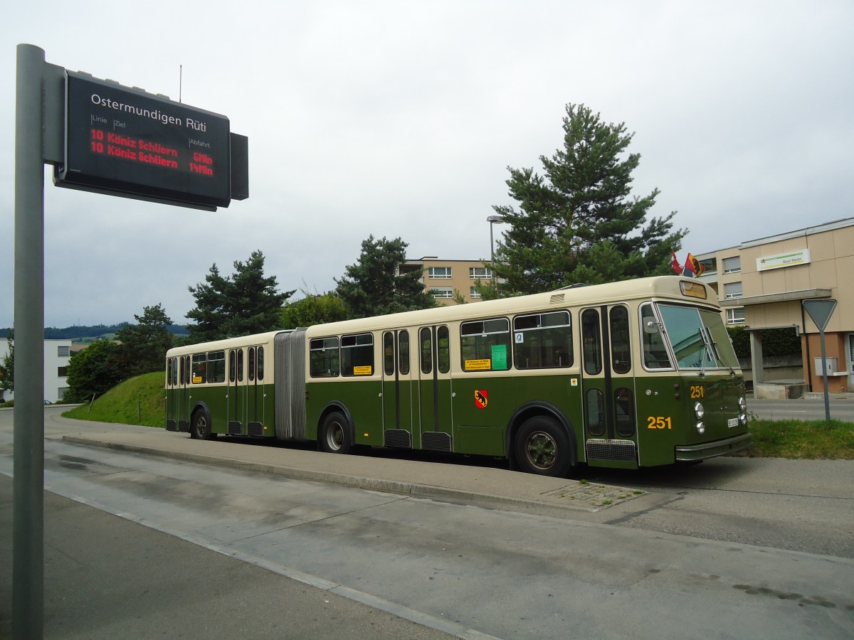 (140'152) - SVB Bern (TVB) - Nr. 251/BE 113'251 - FBW/SWS-R&J am 24. Juni 2012 in Ostermundigen, Rti