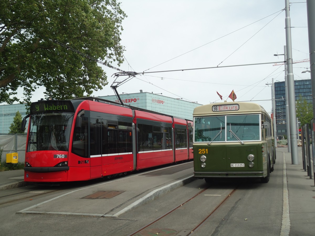 (140'160) - SVB Bern (TVB) - Nr. 251/BE 113'251 - FBW/SWS-R&J am 24. Juni 2012 in Bern, Guisanplatz