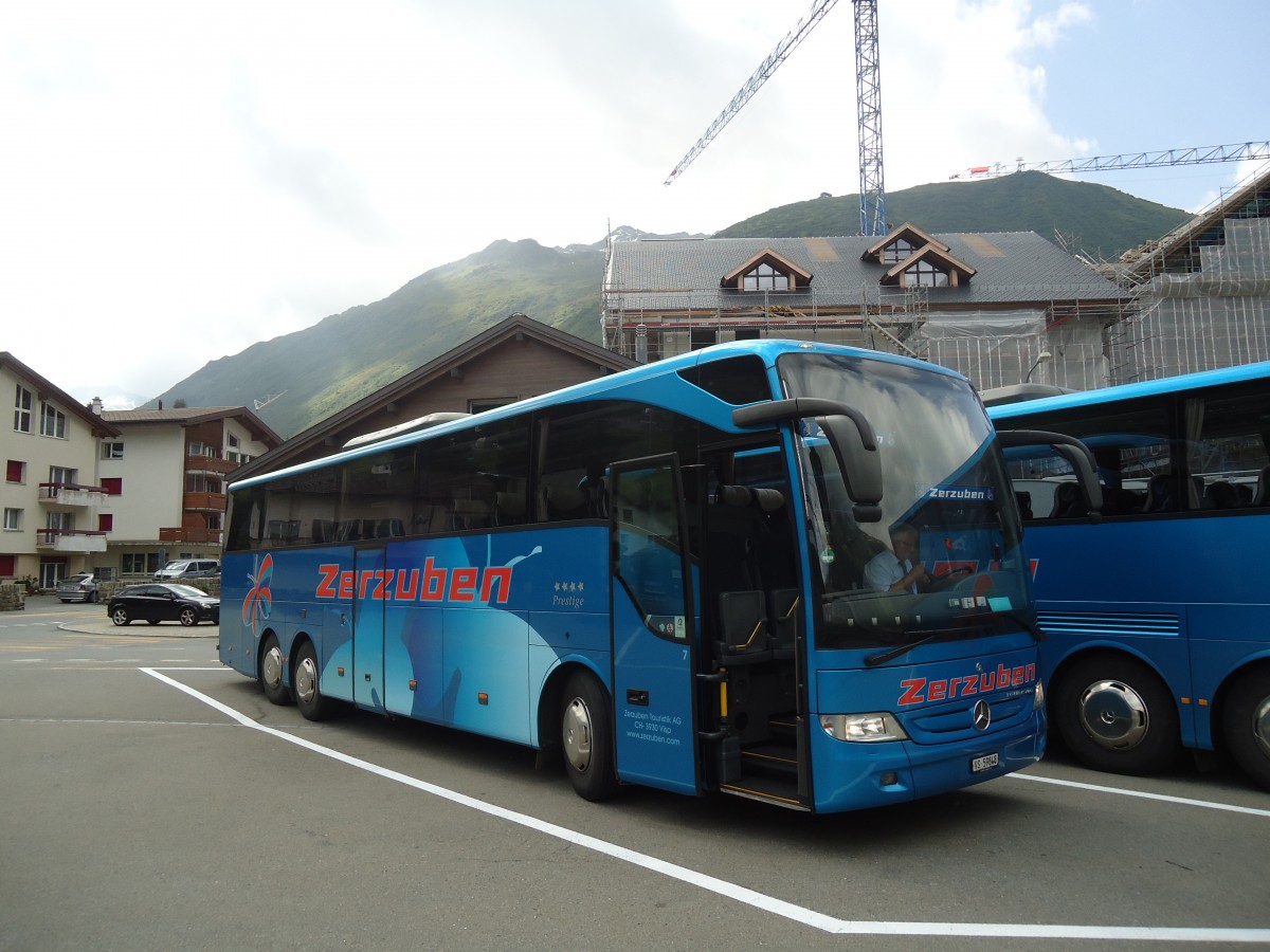 (140'244) - Zerzuben, Visp-Eyholz - Nr. 7/VS 59'848 - Mercedes am 1. Juli 2012 beim Bahnhof Andermatt