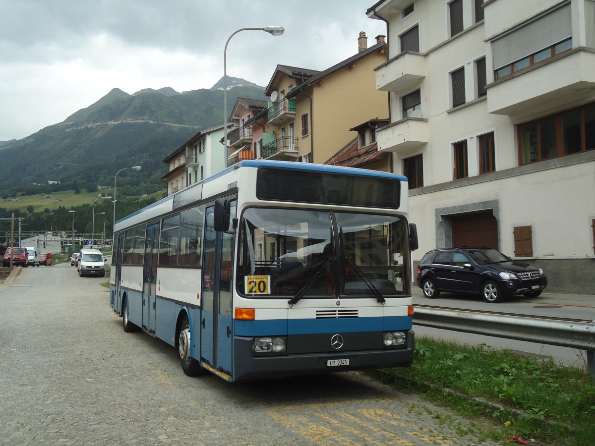 (140'346) - Meyer, Gschenen - UR 9345 - Mercedes (ex Gut, Binz Nr. 18) am 1. Juli 2012 beim Bahnhof Airolo