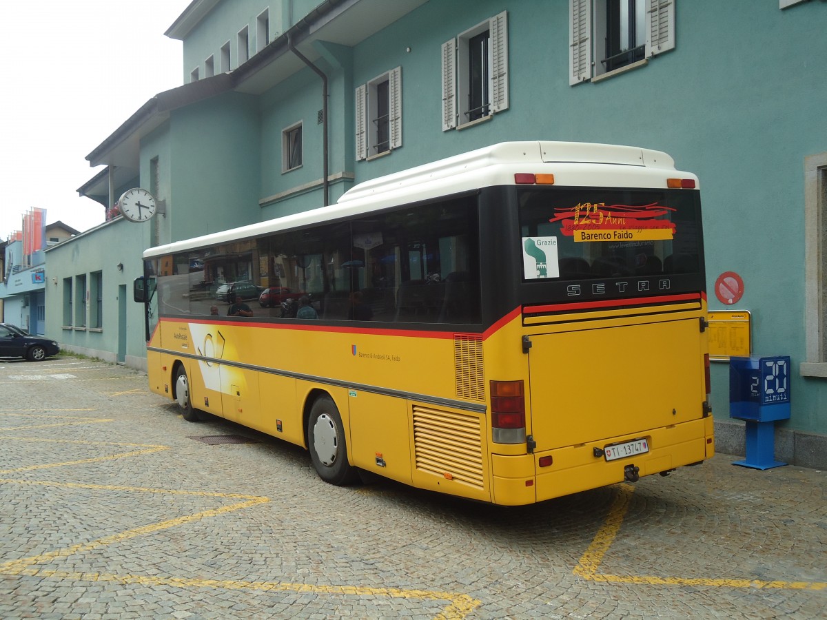 (140'350) - Barenco, Faido - TI 13'747 - Setra am 1. Juli 2012 beim Bahnhof Airolo