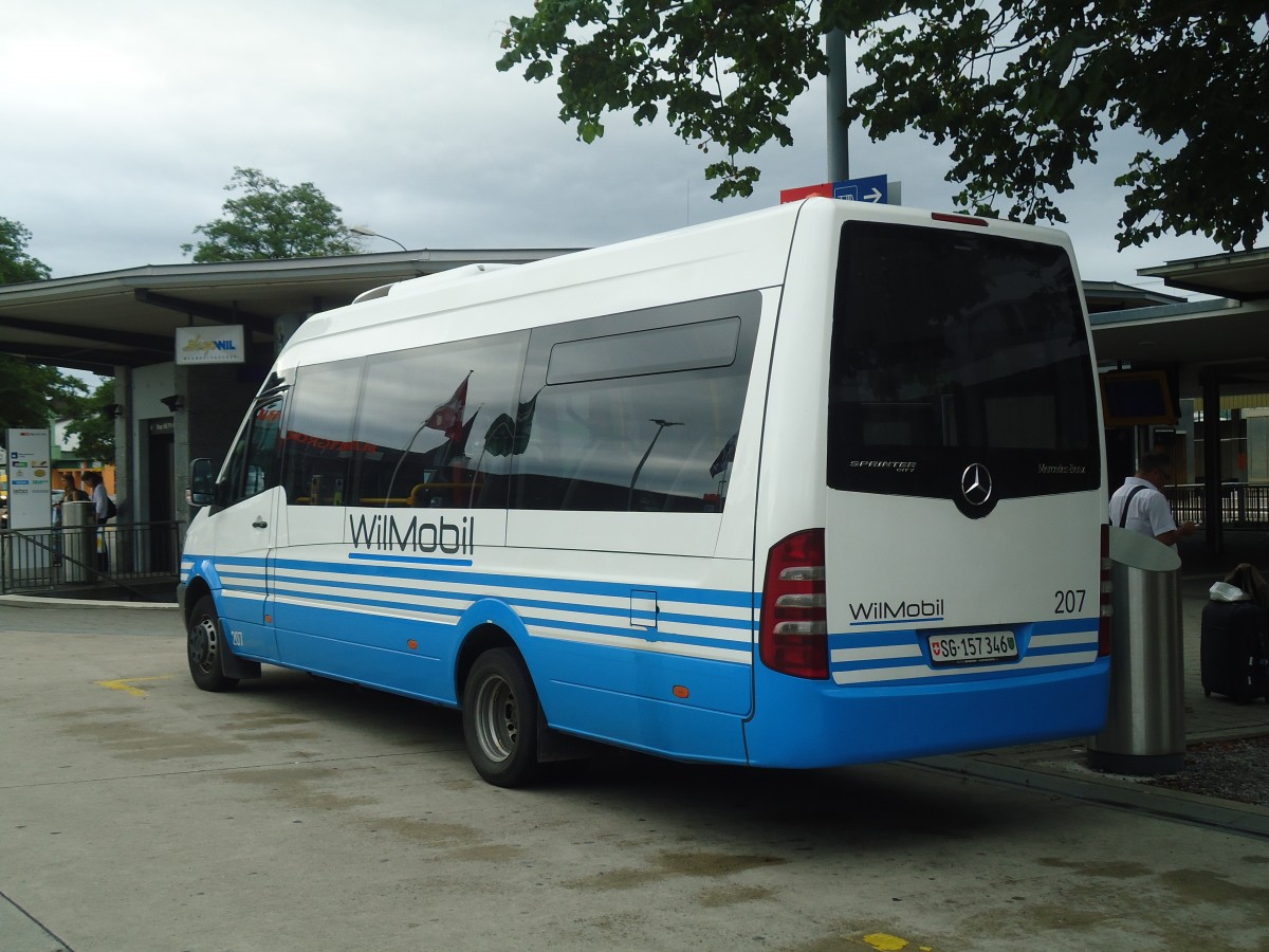 (140'443) - WilMobil, Wil - Nr. 207/SG 157'346 - Mercedes am 11. Juli 2012 beim Bahnhof Wil