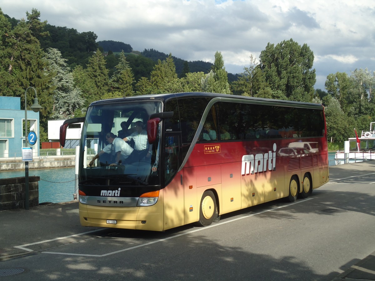 (140'481) - Marti, Kallnach - VD 1198 - Setra am 11. Juli 2012 bei der Schifflndte Thun