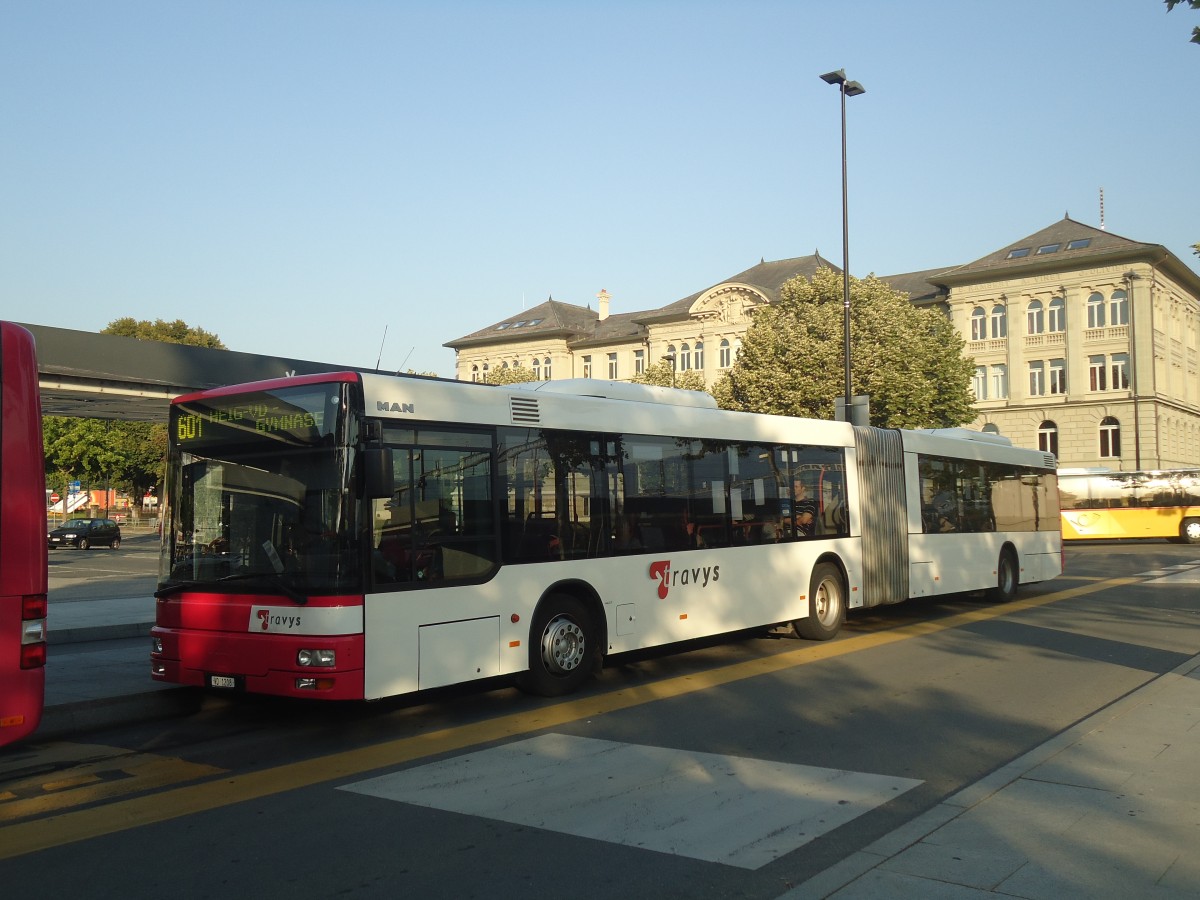 (140'951) - TRAVYS Yverdon - VD 1208 - MAN am 27. Juli 2012 beim Bahnhof Yverdon