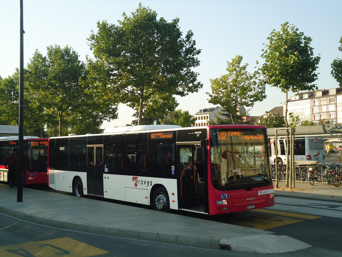 (140'965) - TRAVYS Yverdon - VD 1282 - MAN am 27. Juli 2012 beim Bahnhof Yverdon