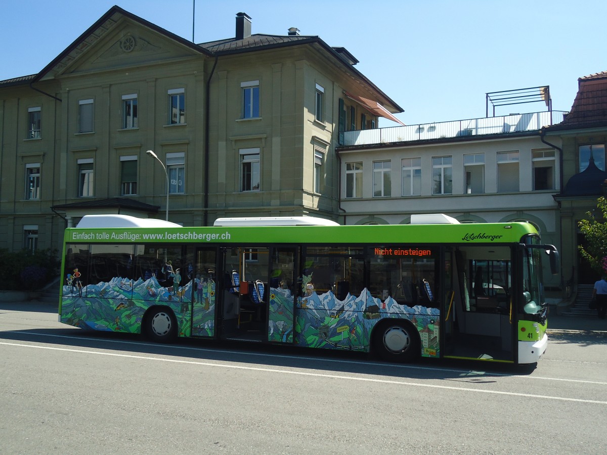 (141'130) - Busland, Burgdorf - Nr. 41/BE 593 - Scania/Hess am 15. August 2012 beim Bahnhof Burgdorf