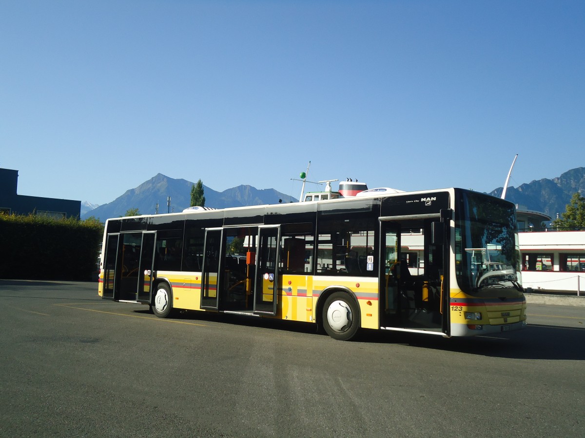 (141'227) - STI Thun - Nr. 123/BE 700'123 - MAN am 19. August 2012 bei der Schifflndte Thun