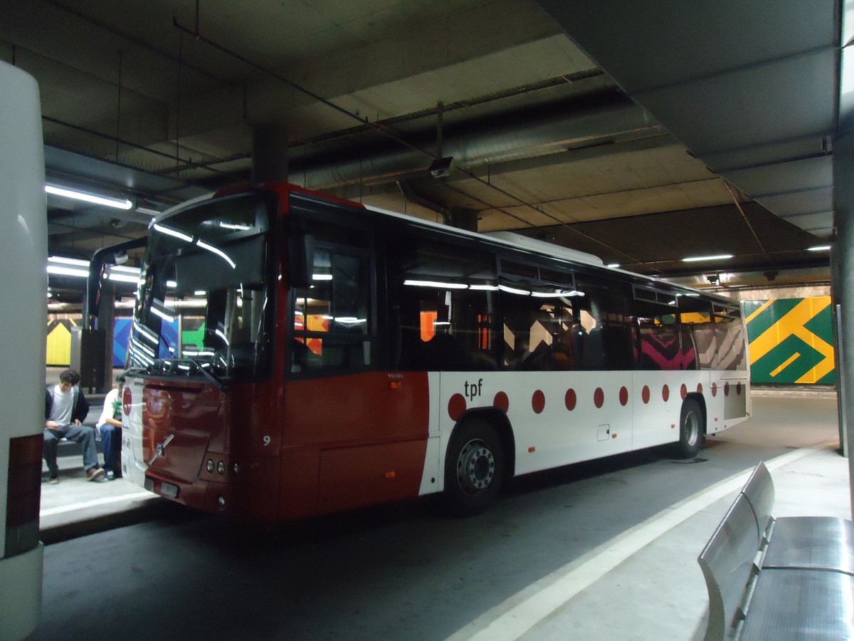 (141'265) - TPF Fribourg - Nr. 9/FR 300'316 - Volvo am 19. August 2012 in Fribourg, Busbahnhof