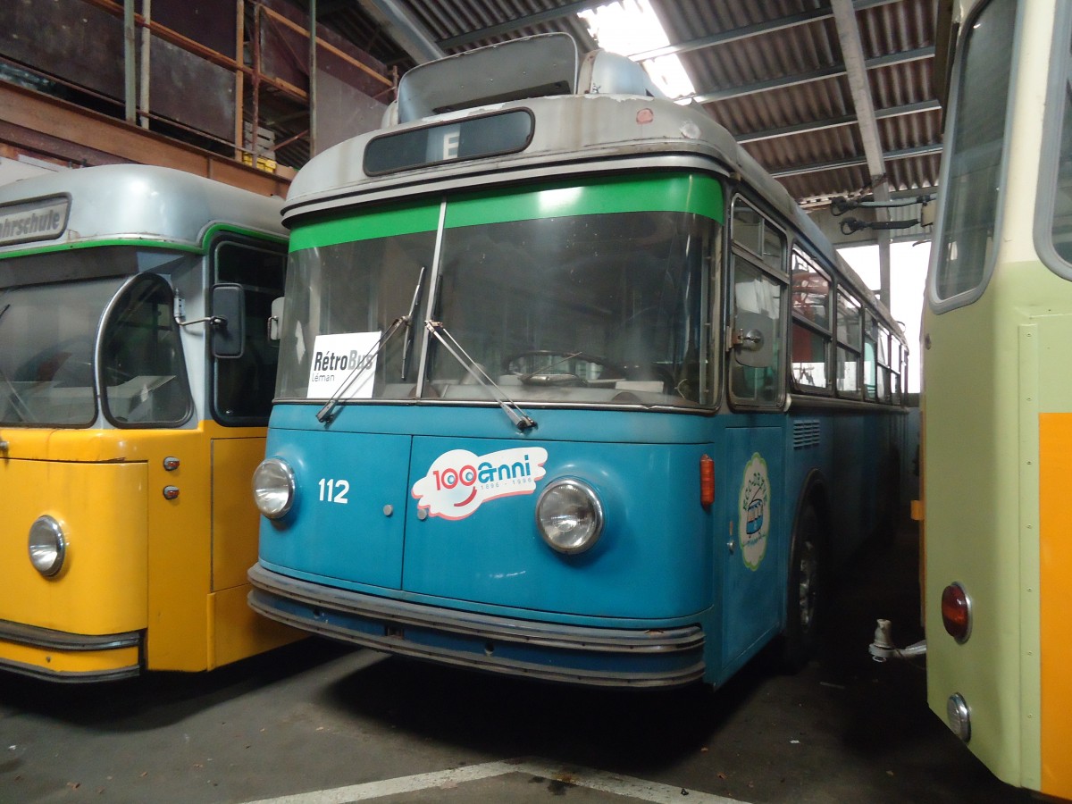 (141'273) - ACT Lugano (TVS) - Nr. 112 - FBW/Bosia Trolleybus am 19. August 2012 in Yvonand, Halle TVS