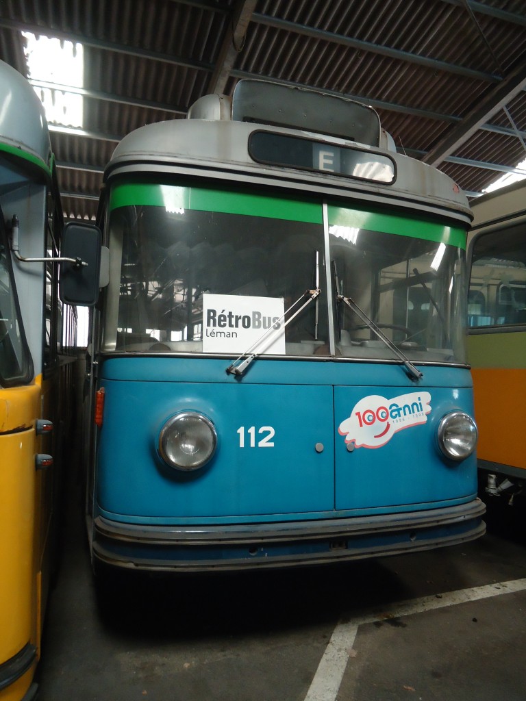 (141'303) - ACT Lugano (TVS) - Nr. 112 - FBW/Bosia Trolleybus am 19. August 2012 in Yvonand, Halle TVS