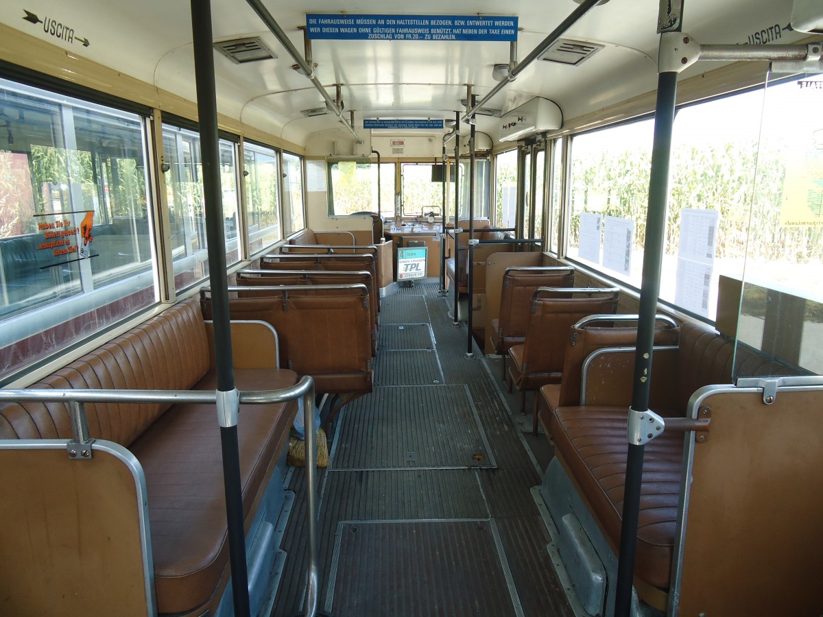 (141'310) - ACT Lugano (TVS) - Nr. 101 - FBW/R&J Trolleybus (ex Nr. 1) am 19. August 2012 in Yvonand, Halle TVS (Innenaufnahme)