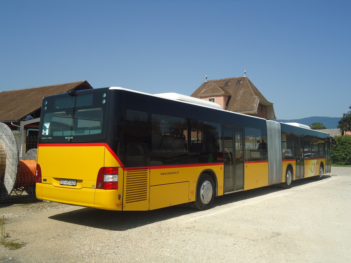 (141'357) - CarPostal Ouest - VD 495'042 - MAN am 19. August 2012 in Yverdon, Garage