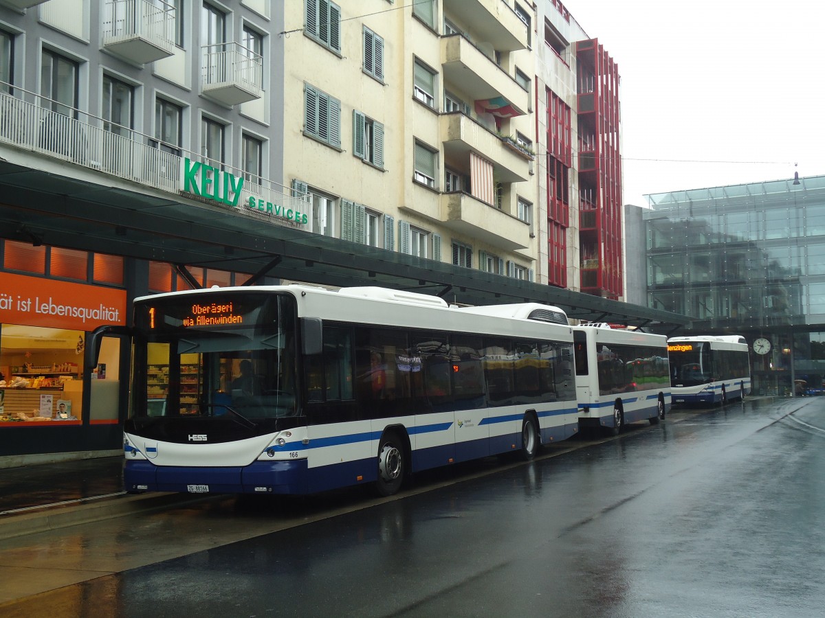 (141'415) - ZVB Zug - Nr. 166/ZG 88'166 - Hess am 1. September 2012 beim Bahnhof Zug