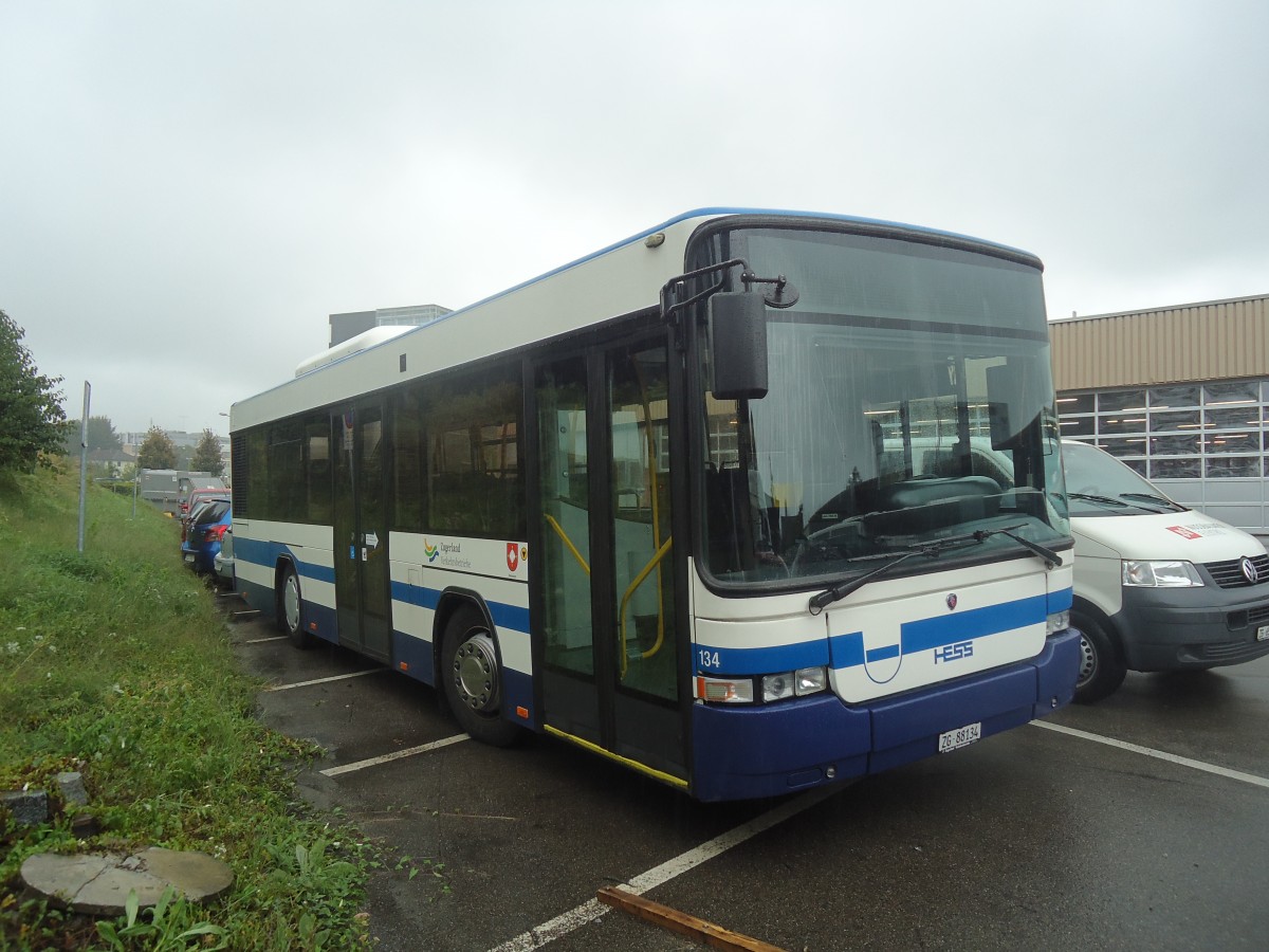 (141'428) - ZVB Zug - Nr. 134/ZG 88'134 - Scania/Hess am 1. September 2012 in Zug, Garage