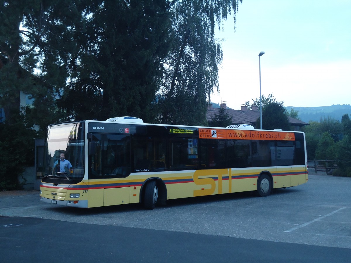 (141'470) - STI Thun - Nr. 111/BE 700'111 - MAN am 6. September 2012 in Steffisburg, Alte Bernstrasse