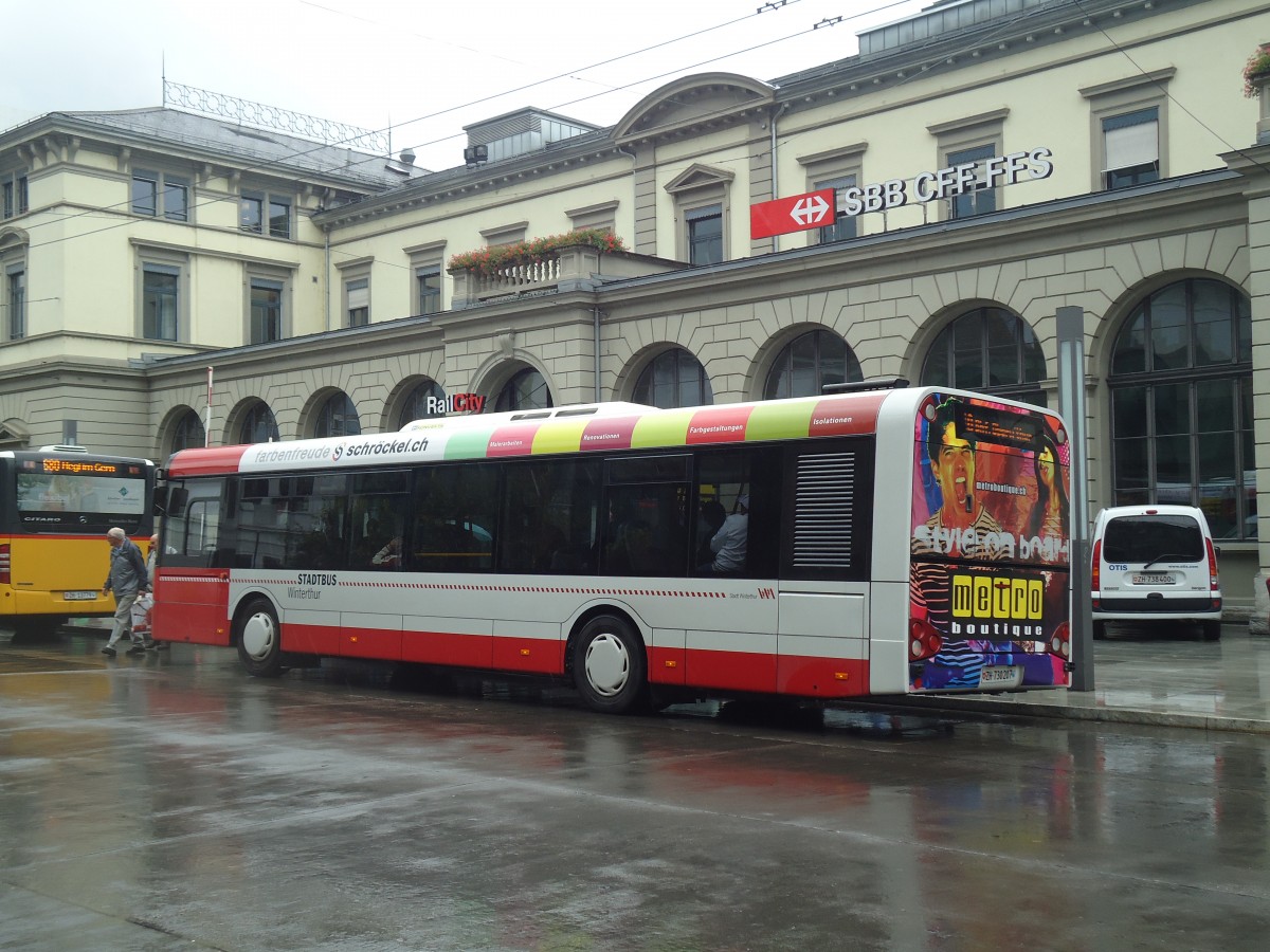 (141'518) - SW Winterthur - Nr. 207/ZH 730'207 - Solaris am 12. September 2012 beim Hauptbahnhof Winterthur