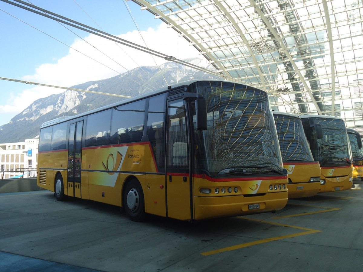 (141'754) - PostAuto Graubnden - GR 159'349 - Neoplan (ex P 25'166) am 15. September 2012 in Chur, Postautostation