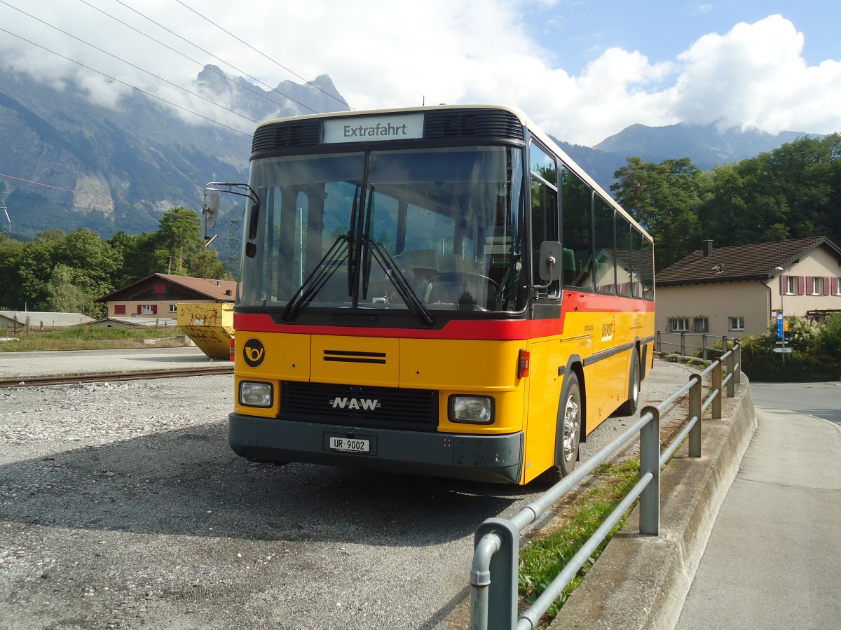 (141'780) - TSB Seelisberg - Nr. 1/UR 9002 - NAW/Hess (ex Engeloch, Riggisberg Nr. 1; ex P 24'431) am 15. September 2012 beim Bahnhof Bad Ragaz