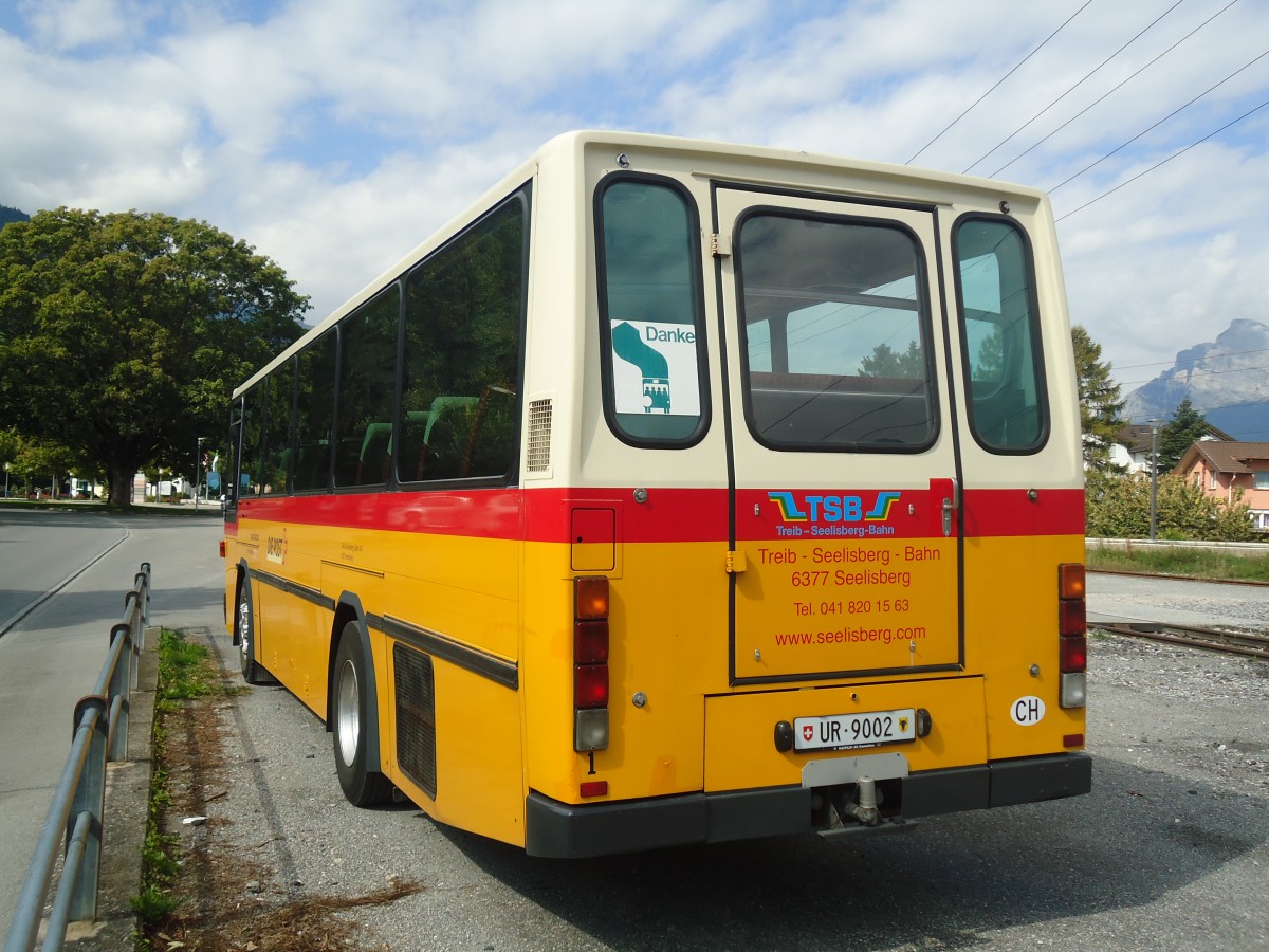 (141'782) - TSB Seelisberg - Nr. 1/UR 9002 - NAW/Hess (ex Engeloch, Riggisberg Nr. 1; ex P 24'431) am 15. September 2012 beim Bahnhof Bad Ragaz