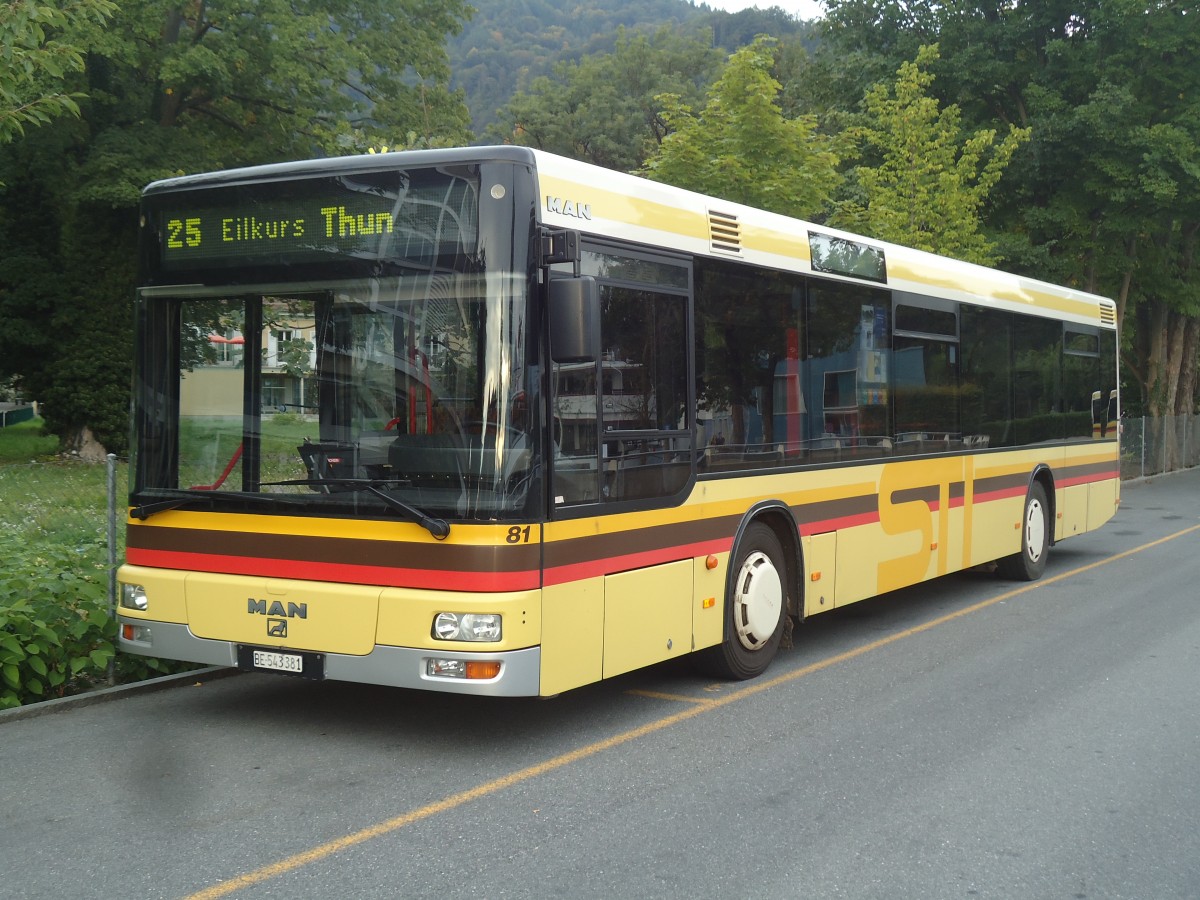 (141'859) - STI Thun - Nr. 81/BE 543'381 - MAN am 23. September 2012 bei der Schifflndte Thun