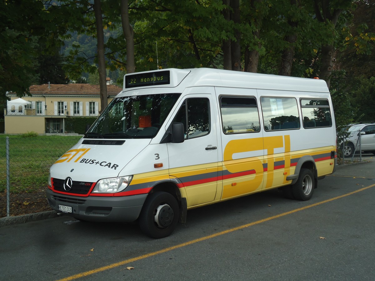 (141'867) - STI Thun - Nr. 3/BE 551'003 - Mercedes am 26. September 2012 bei der Schifflndte Thun