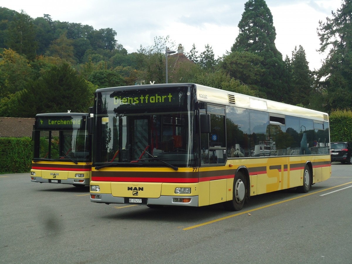 (141'868) - STI Thun - Nr. 77/BE 274'177 - MAN am 26. September 2012 bei der Schifflndte Thun