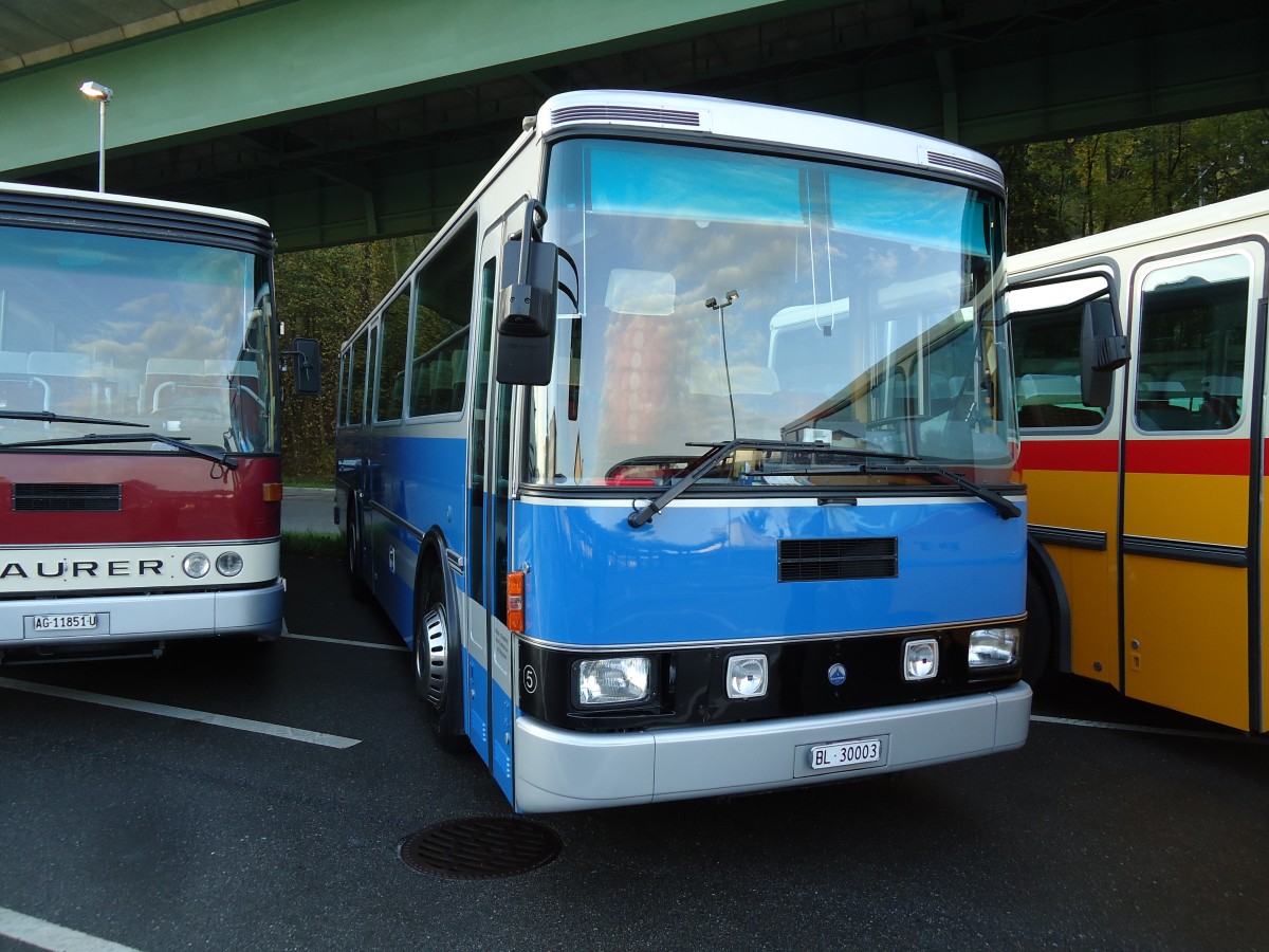 (141'969) - Tanner&Lambach, Reigoldswil - Nr. 5/BL 30'003 - Saurer/Lauber (ex AWA Amden Nr. 4) am 21. Oktober 2012 in Flamatt, Bernstrasse