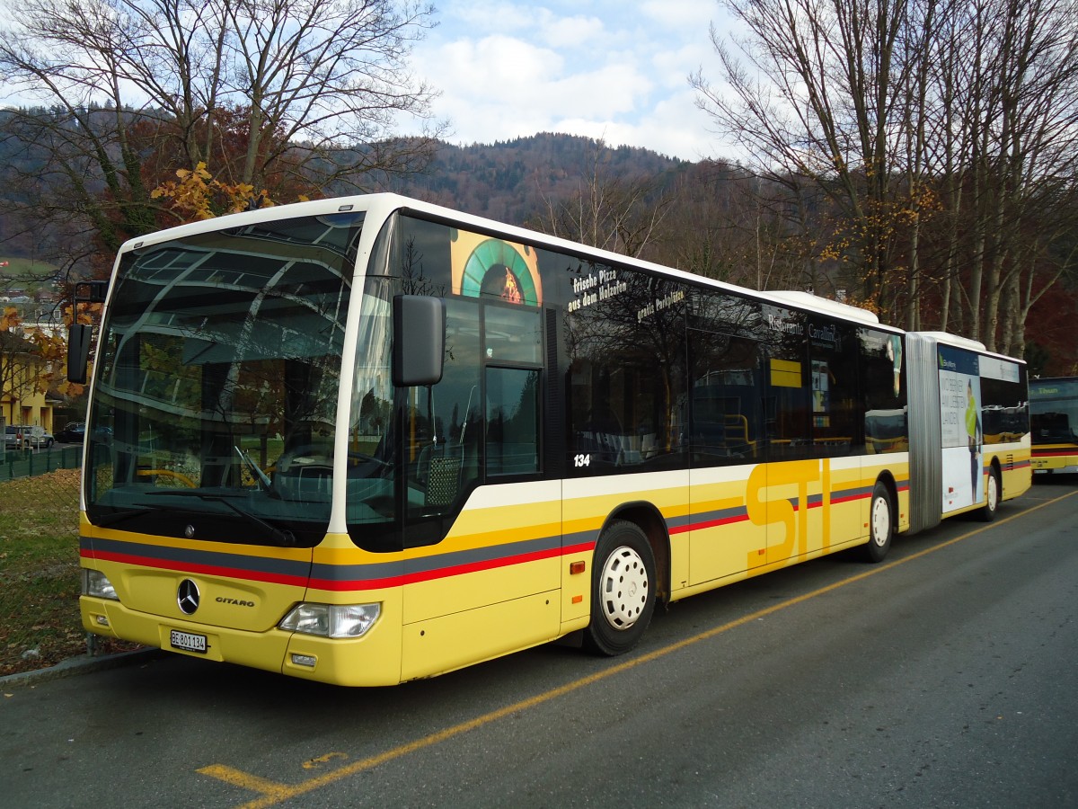 (142'236) - STI Thun - Nr. 134/BE 801'134 - Mercedes am 22. November 2012 bei der Schifflndte Thun