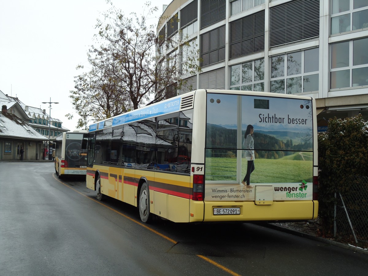 (142'288) - STI Thun - Nr. 91/BE 572'091 - MAN am 30. November 2012 bei der Schifflndte Thun