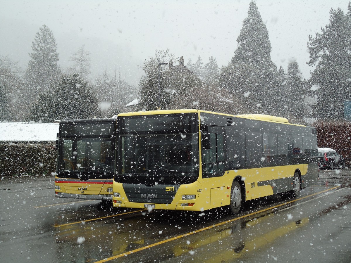 (142'314) - STI Thun - Nr. 153/BE 801'153 - MAN am 5. Dezember 2012 bei der Schifflndte Thun