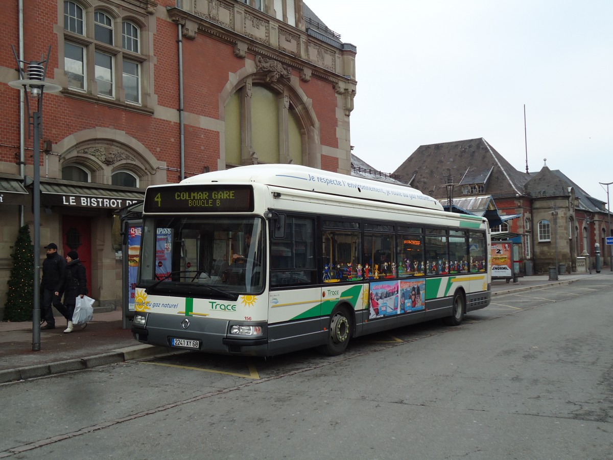 (142'386) - TRACE Colmar - Nr. 156/2241 XY 68 - Irisbus am 8. Dezember 2012 beim Bahnhof Colmar