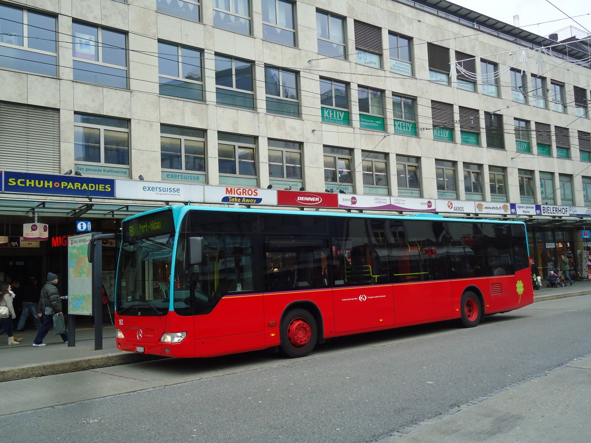 (142'818) - VB Biel - Nr. 183/BE 654'183 - Mercedes am 29. Dezember 2012 in Biel, Guisanplatz